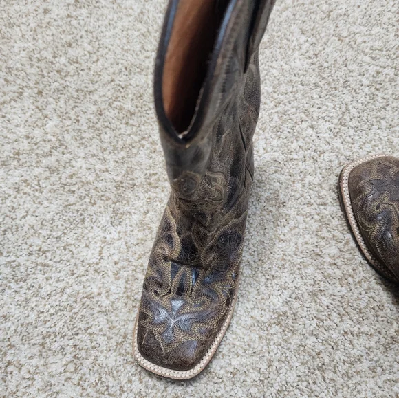 Dan Post brown leather square toe cowboy boots size 7